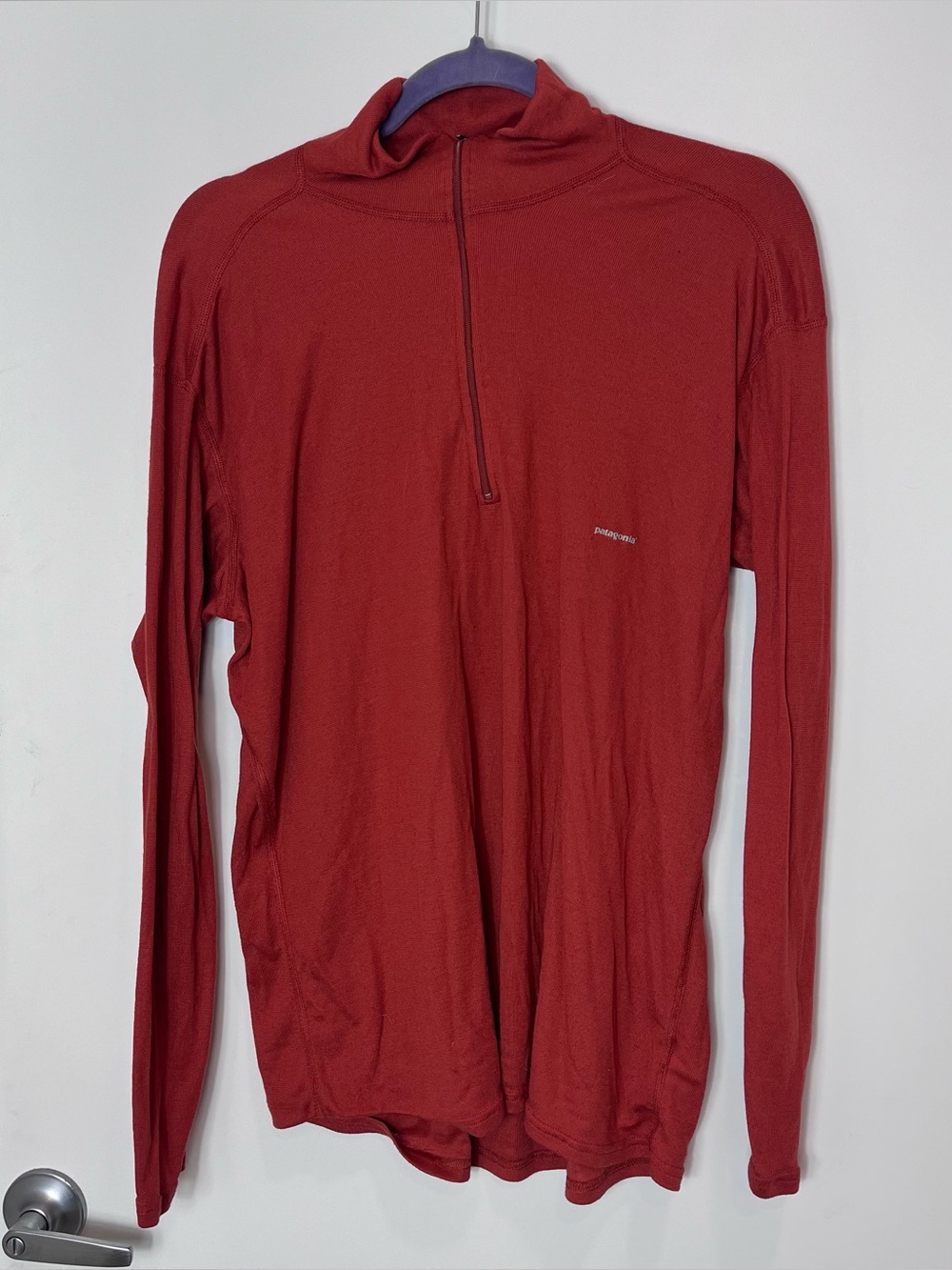 Patagonia Capilene Lightweight 1/4-Zip Base Layer Shirt Rust Orange Gorpcore XL